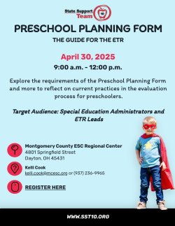Preschool Planning Form: The Guide for the ETR event flyer